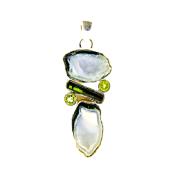 925 Silver Designer Pendant featuring Agate, Green Tourmaline & Peridot Gemstones.   SP15381PEND