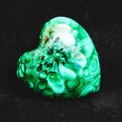 Malachite Gemstone Puff Heart.   SP15654POL 