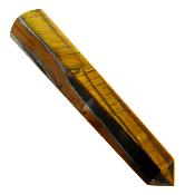 Tiger's Eye Tapered And Faceted Healing Point/ Wand With Rounded End.   SP16550POL