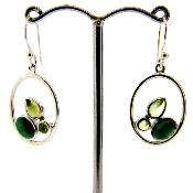 925 Silver Hoop Style Pendant Earrings.   SP16901ER