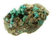 DIOPTASE ON MATRIX CRYSTAL SPECIMEN. SP3765