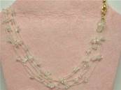 QUARTZ THREADED GEM CHIP NECKLACE. 18" LONG. 14g. SPR1014