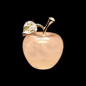 CARVING OF AN APPLE IN ROSE QUARTZ.   SPR14382POL