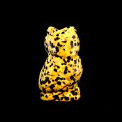 CARVING OF AN OWL IN DALMATIAN JASPER.  SPR14467POL