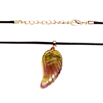 GEMSTONE 'ANGEL WING' PENDANT IN FLUORITE.   SPR14773PEND