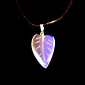 Leaf Style Gemstone Pendant on waxed cord in Opalite.   SPR15260