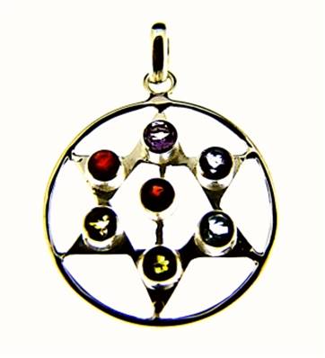 CHAKRA STAR & CIRCLE PENDANT IN 925 SILVER. SPR9186PEND