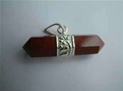 Red Jasper Indian Silver Horizontal Hexagonal pendant. 829