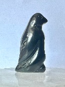 CARVING OF A PENGUIN IN BLACK OBSIDIAN.   SPR15080POL