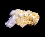 YELLOW STAR MUSCOVITE MICA WITH QUARTZ  CRYSTAL SPECIMEN.   SP11754