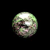 RUBY IN ZOISITE SPHERE.   SP12367POL