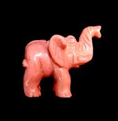 ELEPHANT CARVING IN RHODONITE.   SP12854POL