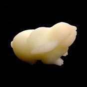 CARVING OF A RABBIT IN WHITE JADE.   SP13284POL