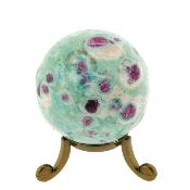 Gemstone Sphere in Ruby with Fuchsite.   SP16284POL