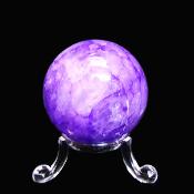 Sphere In Crackle Quartz With Purple Colouring.   SP16395POL