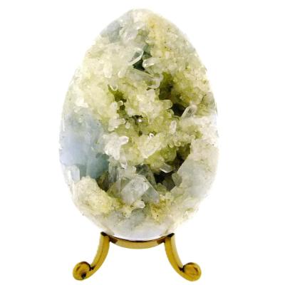 Partially Polished Geode/ Druze Gemstone Egg In Blue Celestite.   SP16531POL