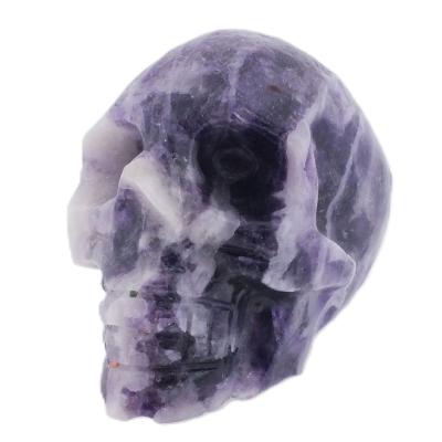 Gemstone Skull Carving In Purple/ Green Fluorite.   SP17109POL