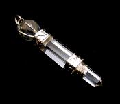 QUARTZ THREE PIECE HEALING WAND STYLE PENDANT.   SPR11638PEND