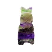 Gemstone Carving Of A Rabbit (Large Size) In Fluorite.   SPR16925POL