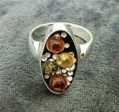 925 SILVER WITH AMBER RING. SPR4227RG