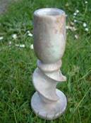 SOAPSTONE CANDLE HOLDER TWIST 15CM. SOAPCAND