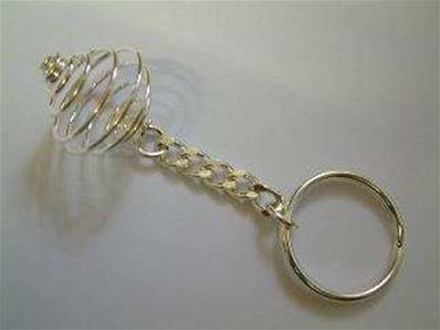 SPIRAL SILVER PLATED KEYRING THOB. 90MM LONG 25MM DIA. KEYSPRSIL