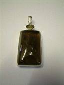 Smoky Quartz with facet Green Tourmaline Indian Silver pendant.   PURJEW33