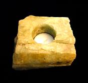 AQUA MARINE ROUGH SINGLE HOLE TEA LIGHT HOLDER.   SP11568