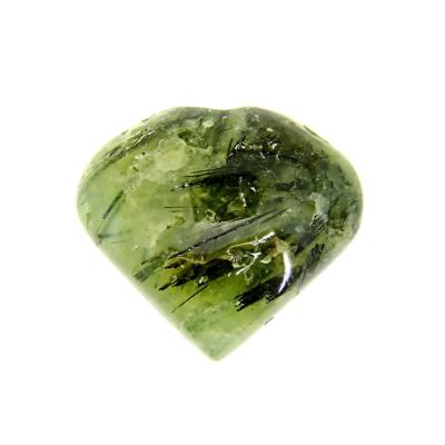 Prehnite With Epidote Gemstone Heart.   SP13780POL