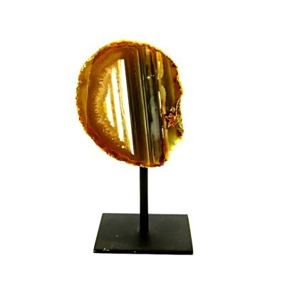 AGATE HALF NODULE SPECIMEN ON METAL STAND.   SP14115SLF