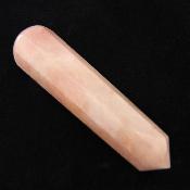 Rose Quartz Faceted & Tapered Polished Point Massage/ Healing Wand.   SP15698POL