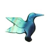 Carving Of A Humming Bird In Blue/ Purple Fluorite.  SP15990POL