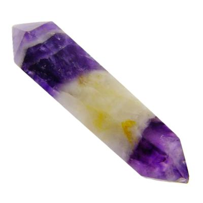 Chevron Amethyst Double Terminated And Faceted Healing Point/ Wand.   SP16548POL