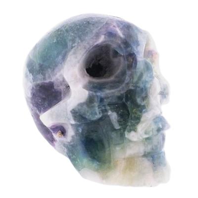 Gemstone Skull Carving In Purple/ Green Fluorite.   SP17111POL