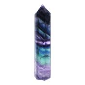 Fully Polished And facetted Point/ Tower in Green & Purple Fluorite.   SP17206POL