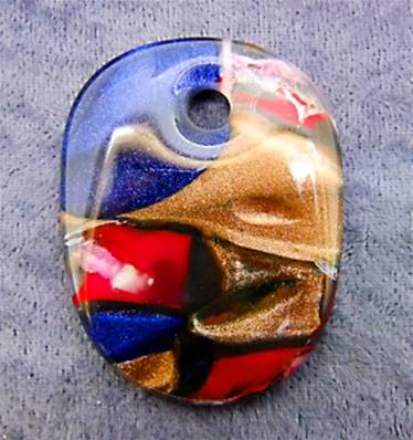 MURANO GLASS PENDANT IN BLUE & COPPER GOLDSTONE. SP8850MUR