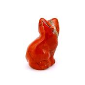 GEMSTONE KITTEN CARVING IN RED JASPER.   SPR14478POL