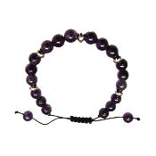 Drawstring Amethyst Power Bead Bracelet.   SPR16150BR