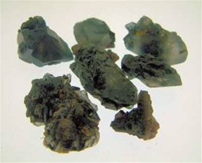 BLUE QUARTZ WITH TOURMALINE CRYSTAL SPECIMENS. SPR3457