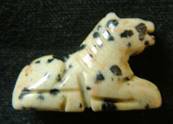 HORSE CARVING IN DALMATION JASPER. SPR3968POL