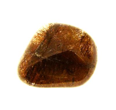 QUARTZ POLISHED PEBBLE SPECIMEN FEATURING RED RUTILE INCLUSIONS.   SP10801POL