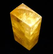 OPTICAL GOLDEN CALCITE POLISHED RHOMBIODAL CRYSTAL SPECIMEN.   SP12029POL