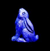 CARVING OF A HARE IN LAPIS LAZULI.   SP12322POL