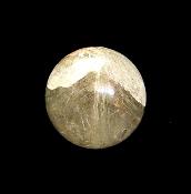 QUARTZ SPHERE FEATURING SILVER RUTILE INCLUSIONS.   SP12361POL 