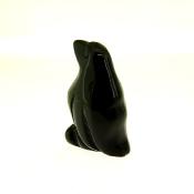 CARVING OF A PENGUIN IN BLACK OBSIDIAN.   SP13889POL