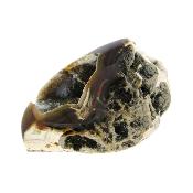 Agate Geode Specimen with Polished Edge Featuring Quartz Crystal Inclusions.   SP16304POL