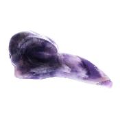 Raven Skull Carving In Chevron Amethyst.   SP17199POL