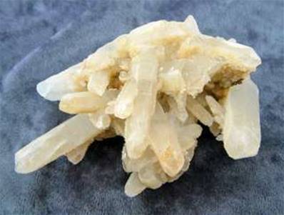 ETCHED QUARTZ WITH CALCITE CLUSTER SPECIMEN. SP3553