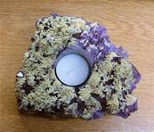 AMETHYST DRUZE SINGLE TEA LIGHT HOLDER. SP8396SHLF