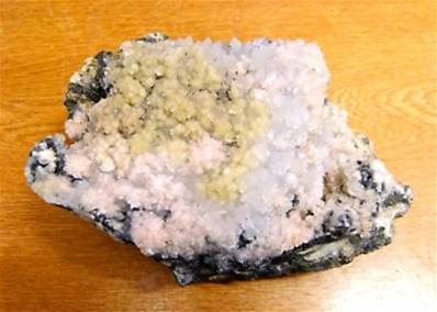 CALCITE, DOLOMITE ON PYRITE MATRIX SPECIMEN. SP8802SHLF